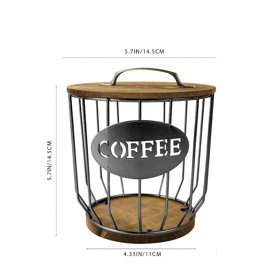 Black Metal Coffee Capsule Storage Rack Kitchen Organizer Basket