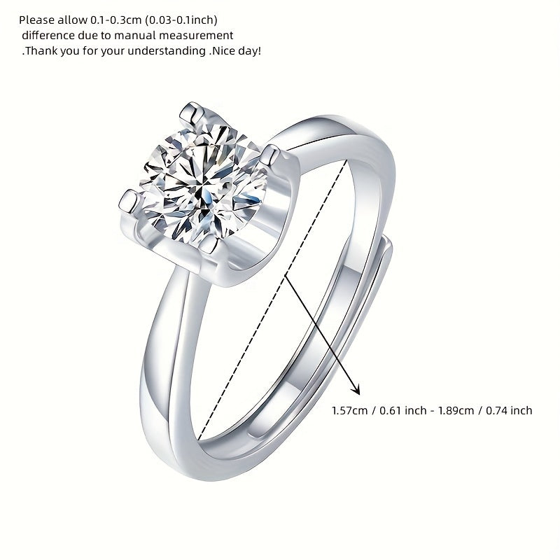 Набор украшений из стерлингового серебра 925 с моссанитом, включающий серьги, ожерелье, кольцо, 1 карат, подарок на помолвку и свадьбу