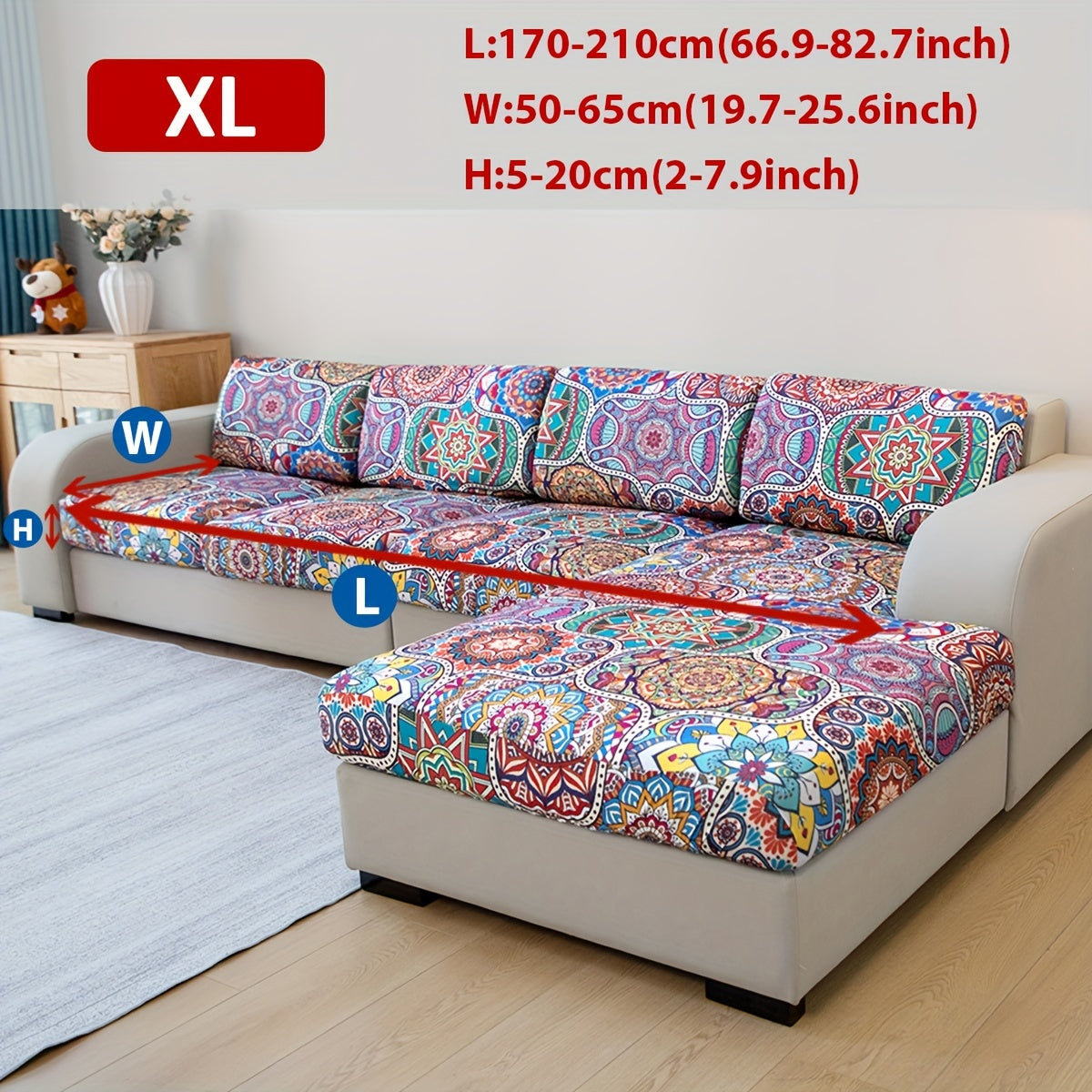 Bohemian Cushion Cover with Colorful Paisley Print for Living Room Sofas