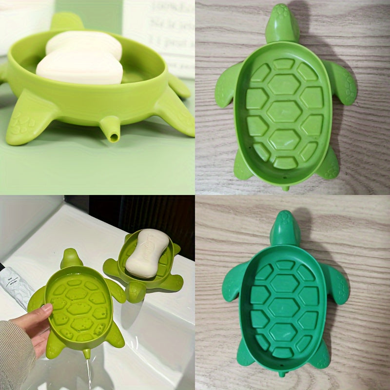 Turtle-Shaped Soap Dish Plastic Drainage Bathroom Accessory