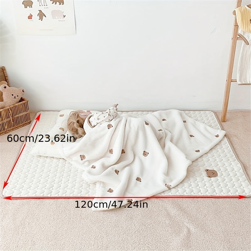Waterproof Washable Kids Mattress 60x120cm Polyester Fiber Diaper Pad Beige
