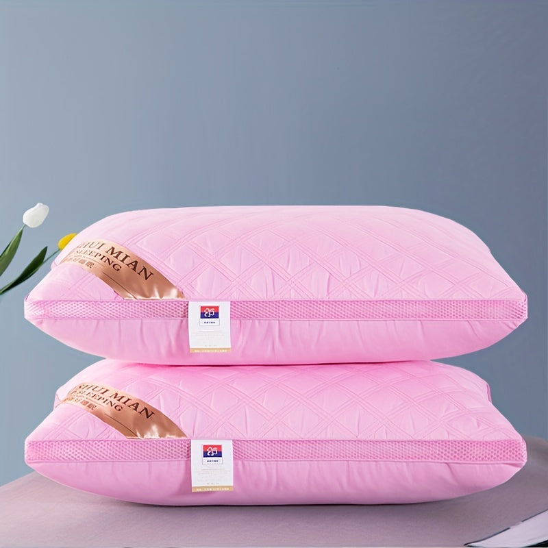 Soft Pillow Set for Bedroom Bedding Includes 1 or 2 Quilted Hotel Pillows for Neck Support