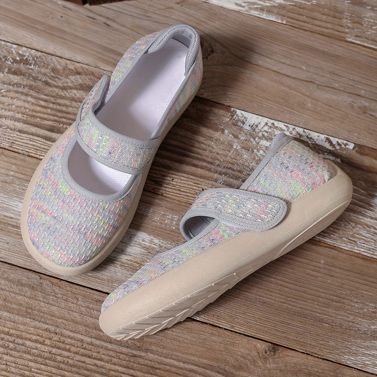 Zapatos planos casuales para mujer con suela suave y ligeros para caminar