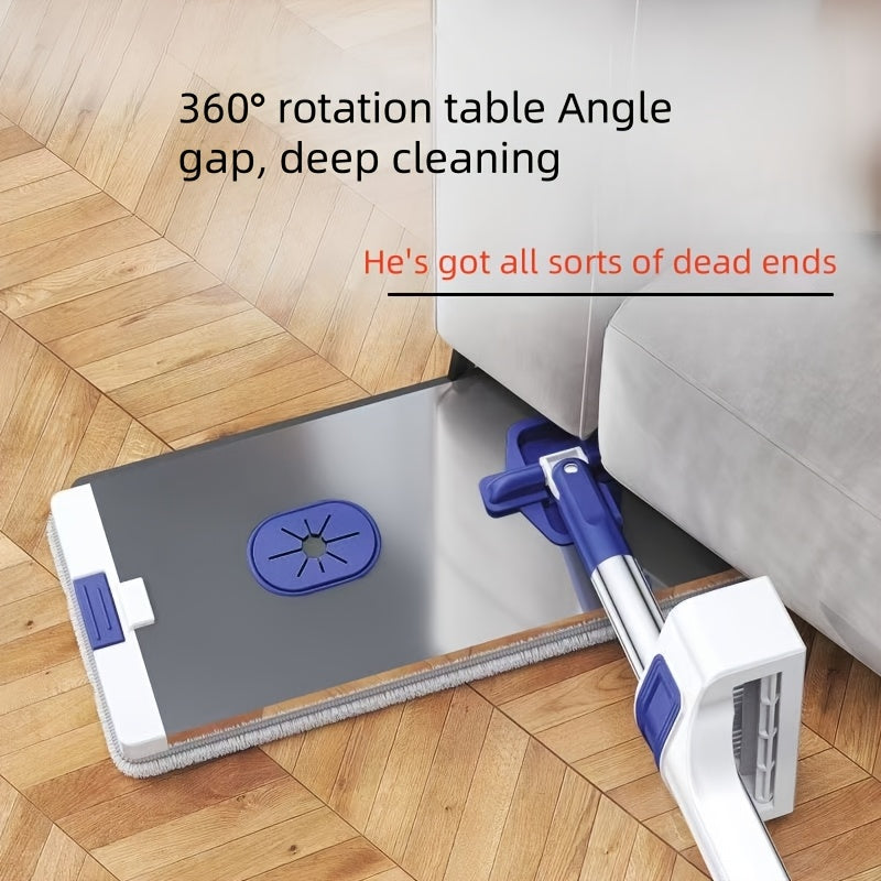 Flat Mop with Self-Draining System, Washable Microfiber Pad, Reinforced Handle
