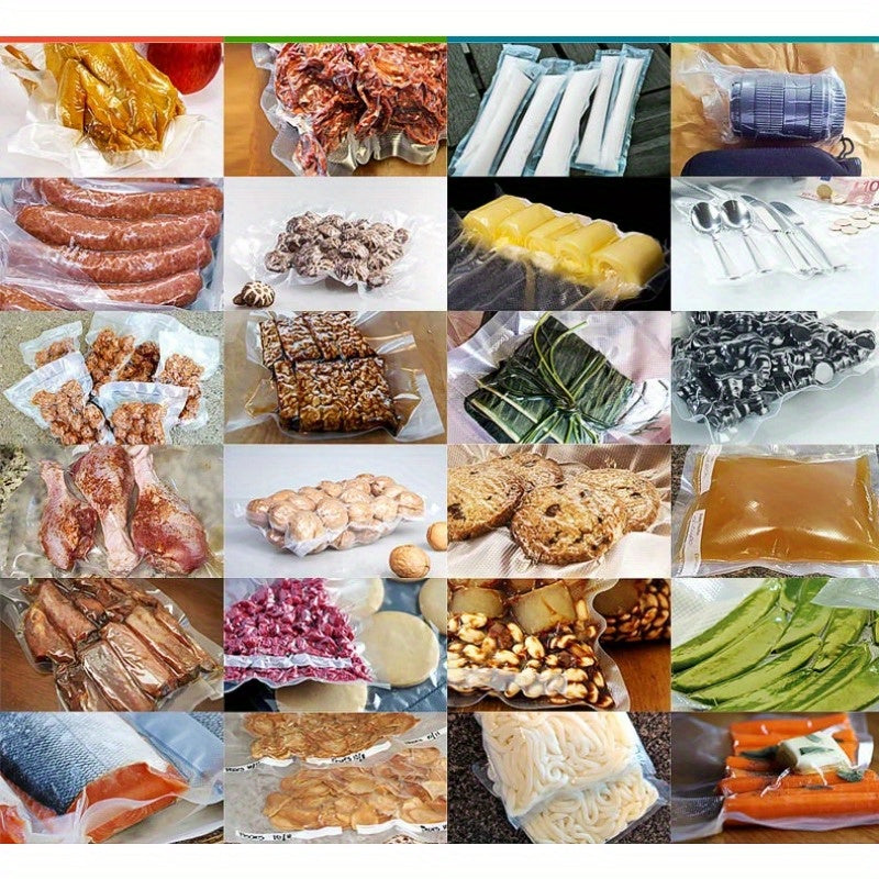 5 dona oziq-ovqat vakuum yopishqoq sumkalar go‘sht, dengiz mahsulotlari, meva, quritilgan mahsulotlar uchun saqlash