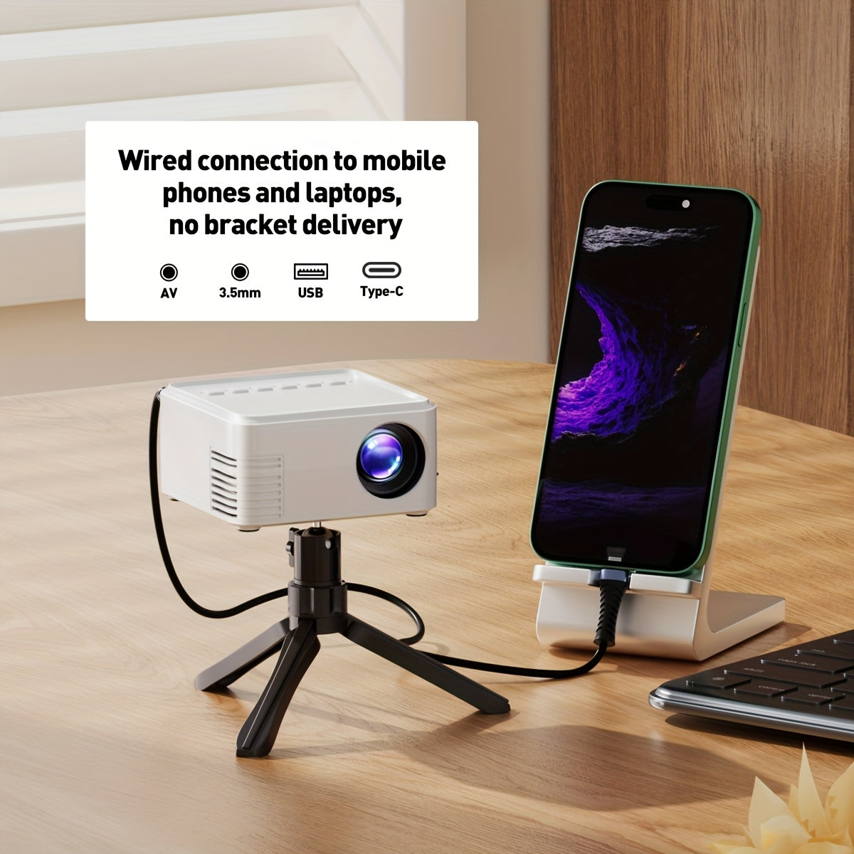 Mini Portable LCD Projector for Movies and Gaming with Built-In Speaker