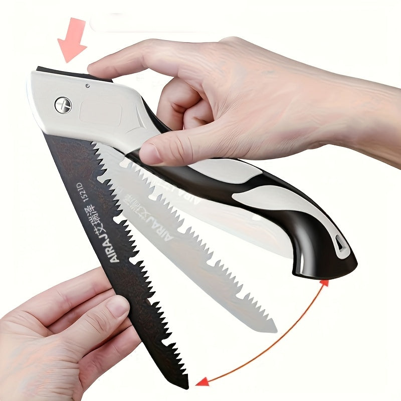 Folding Steel Saw with Anti-Slip Handle for Outdoor Use, Three Sizes