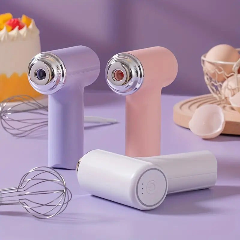Batidora eléctrica de mano para pasteles, recargable por USB, portátil, ligera, para hornear galletas y muffins