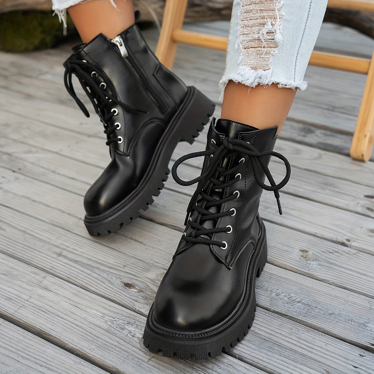 Women's White Ankle Boots Comfortable Casual Footwear