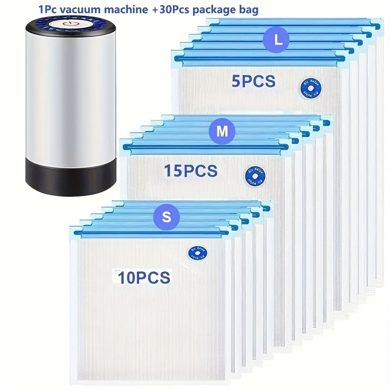 Перезаряжаемый портативный вакуумный упаковщик для продуктов с 3 размерами пакетов, портативный для фруктов и овощей