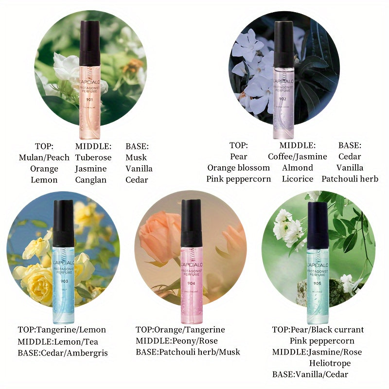 Women's Perfume Gift Set 5 Pieces 5ml Floral Long-Lasting Travel Pocket