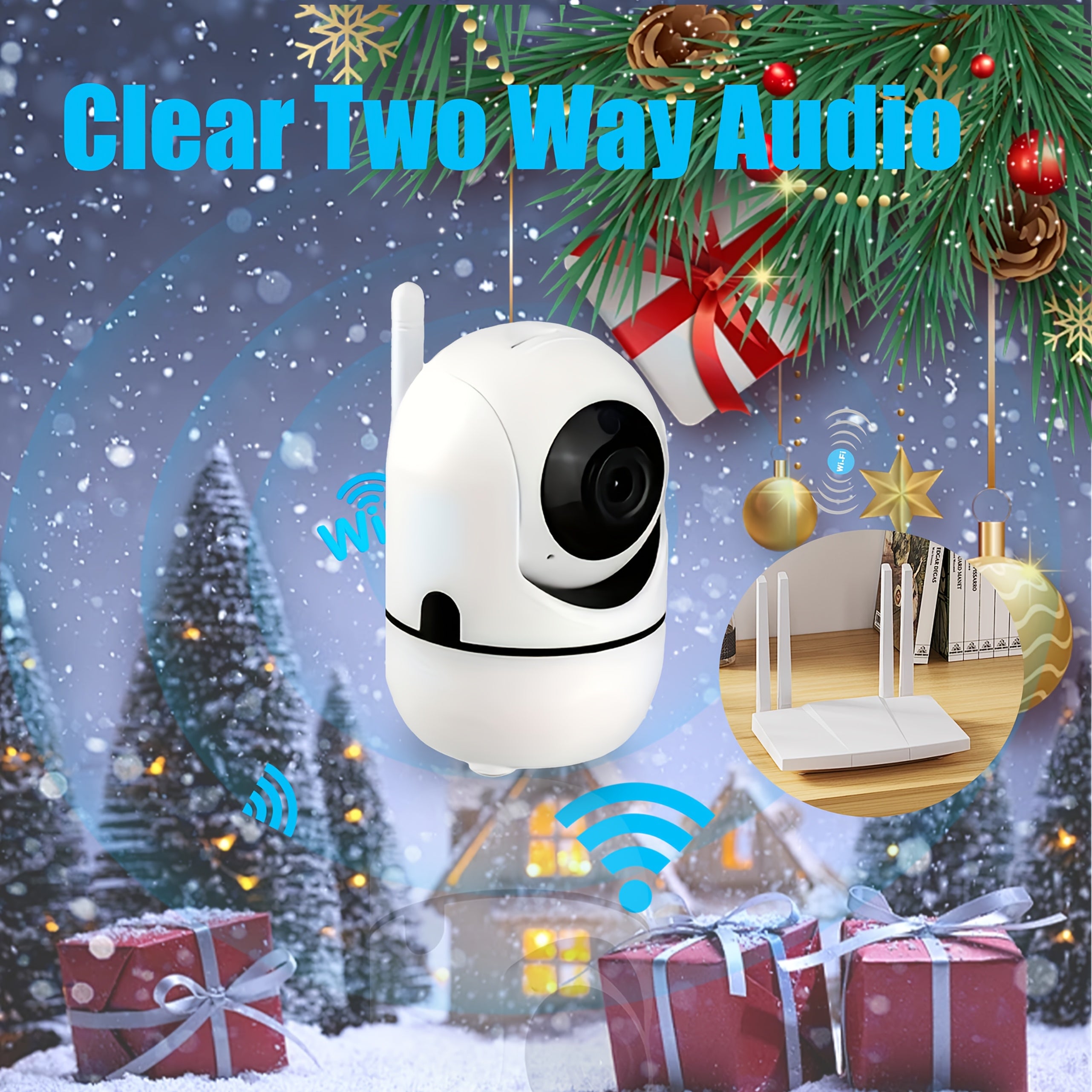Wireless Security Camera 1080P with AI Human Tracking Motion Detection Two-Way Audio Indoor Outdoor