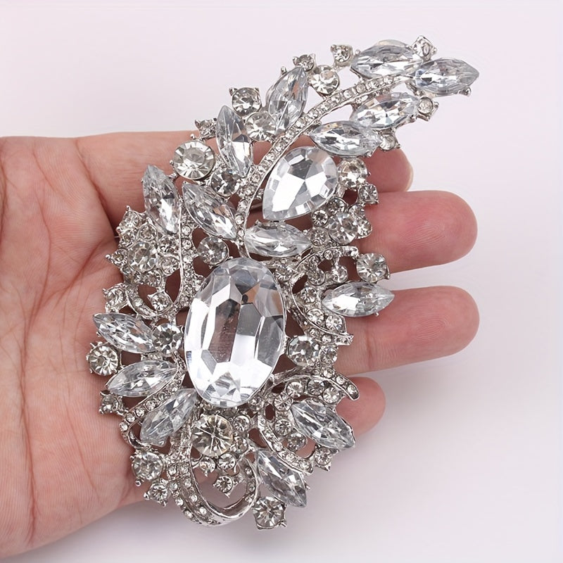 Vintage Crystal Glass Rhinestone Brooch Colorful Unique Shape Fashion Accessory Pin