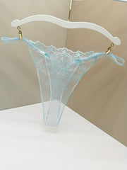 Women's High-Waisted Panties Mesh Lace Geometric Pattern Breathable Blue Black Red