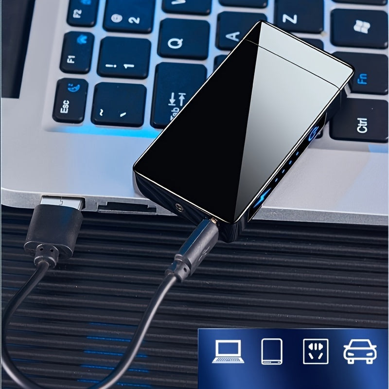 Double Arc USB Rechargeable Lighter for Daily Use Windproof Touch Ignition