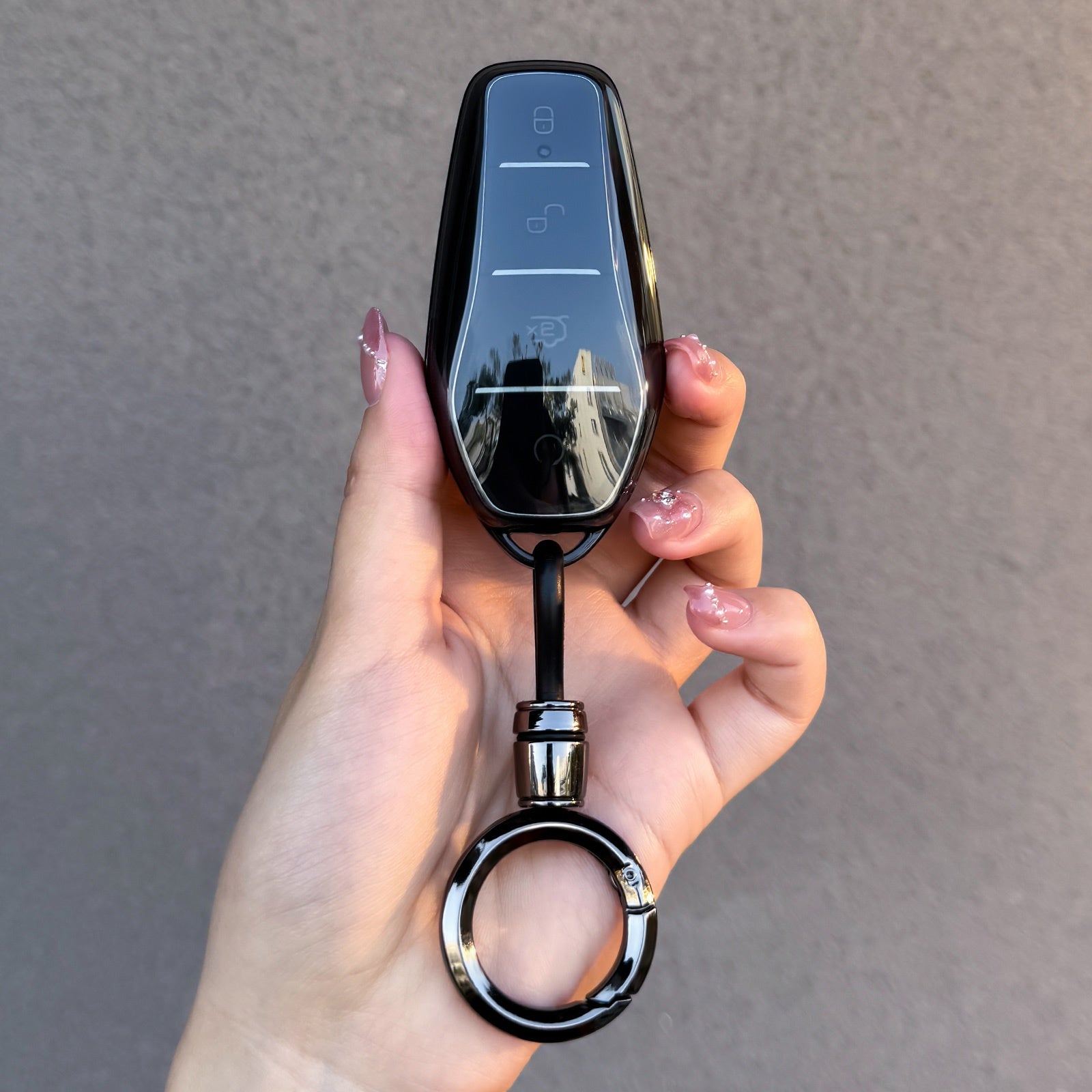 Car Key Cover TPU Protective Case for Sedan SUV Key Fob with Hanging Buckle