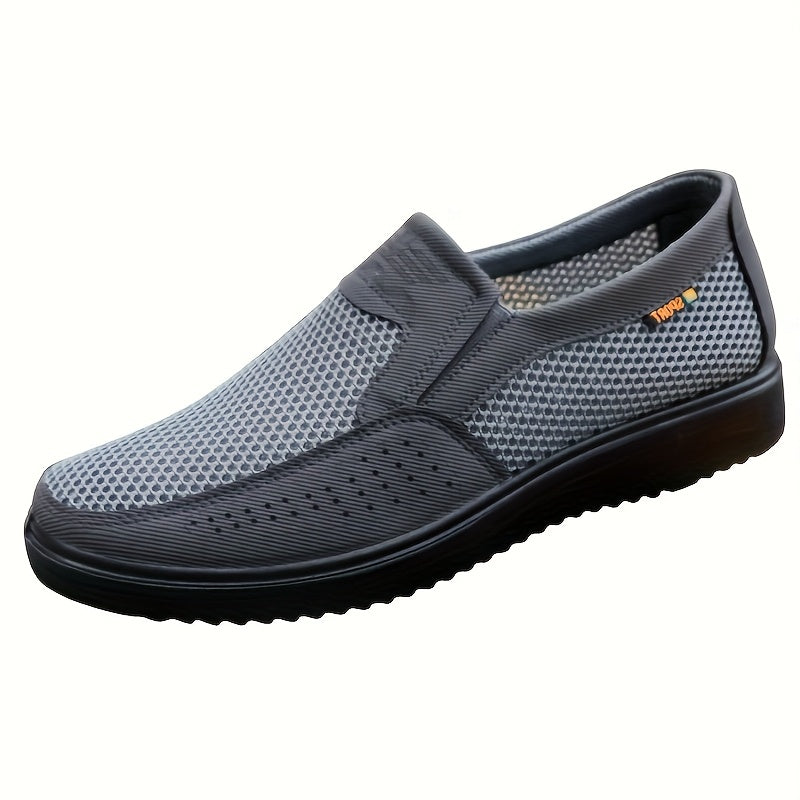 Men's Breathable Mesh Slip-On Sneakers Non-Slip MD Sole Brown Casual Sports Shoes