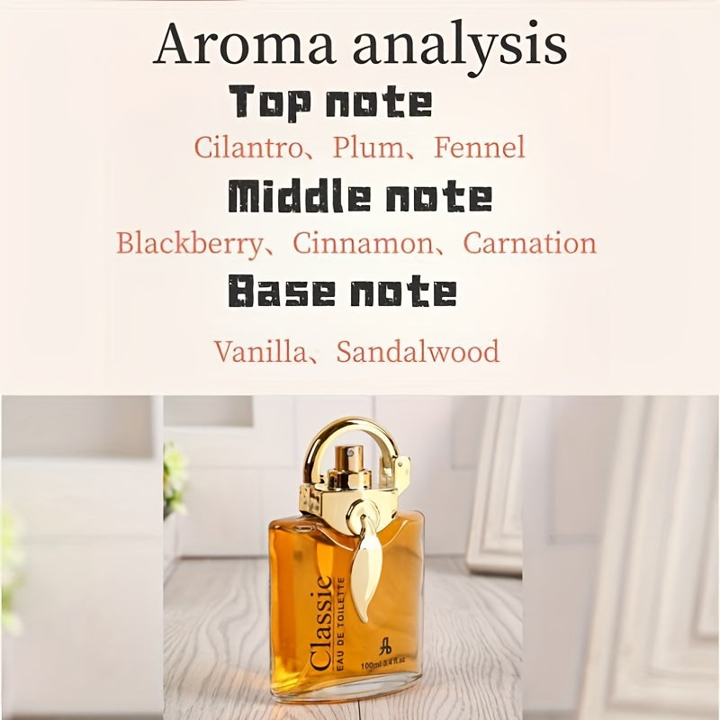 Eau De Toilette Spray 100ml Spicy Oriental Long-Lasting Gift Elegant Gold Bottle