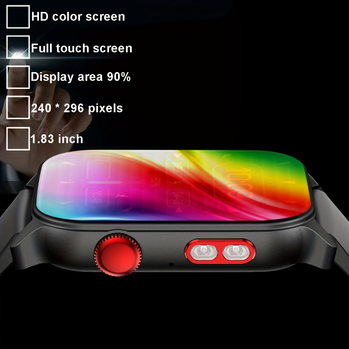 1 Умные часы с IPS-экраном 4,65 см, беспроводными вызовами и набором номера, встроенным светодиодным фонариком, аккумулятором с USB-зарядкой, более 100 спортивными режимами, силиконовым ремешком, для мужчин и женщин, совместимы с