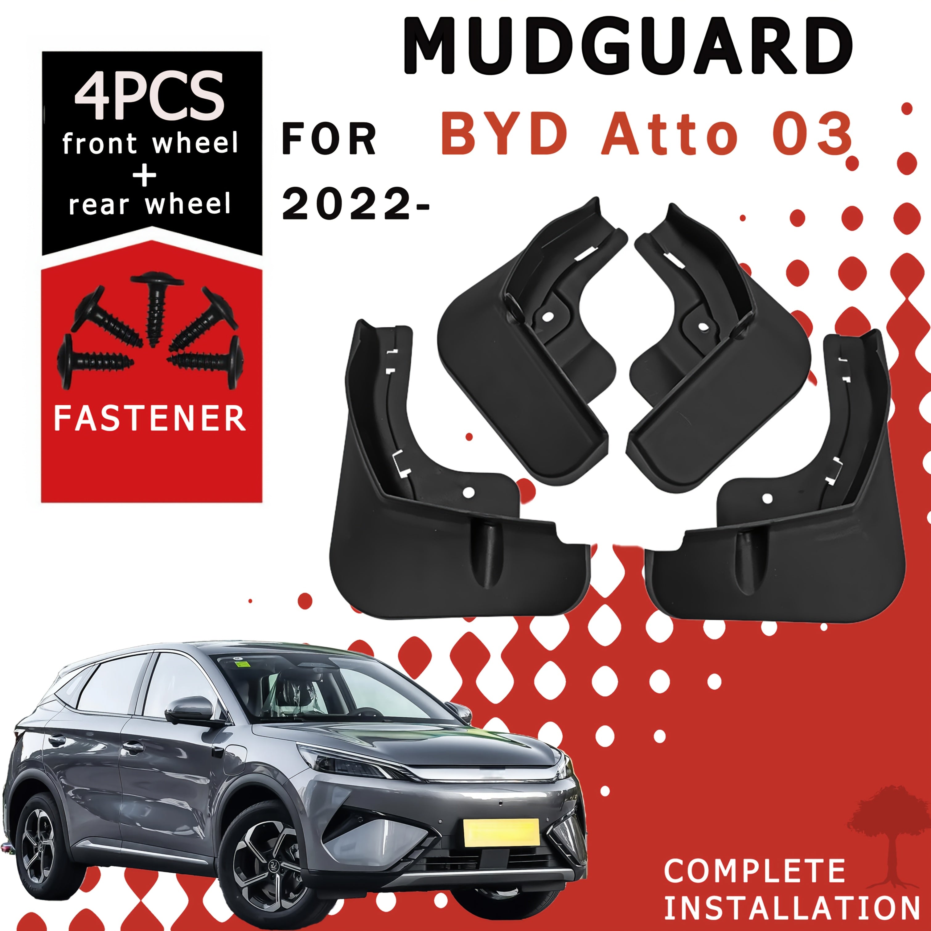 4 шт. автомобильные брызговики из ПП для бездорожья передние и задние, прочные