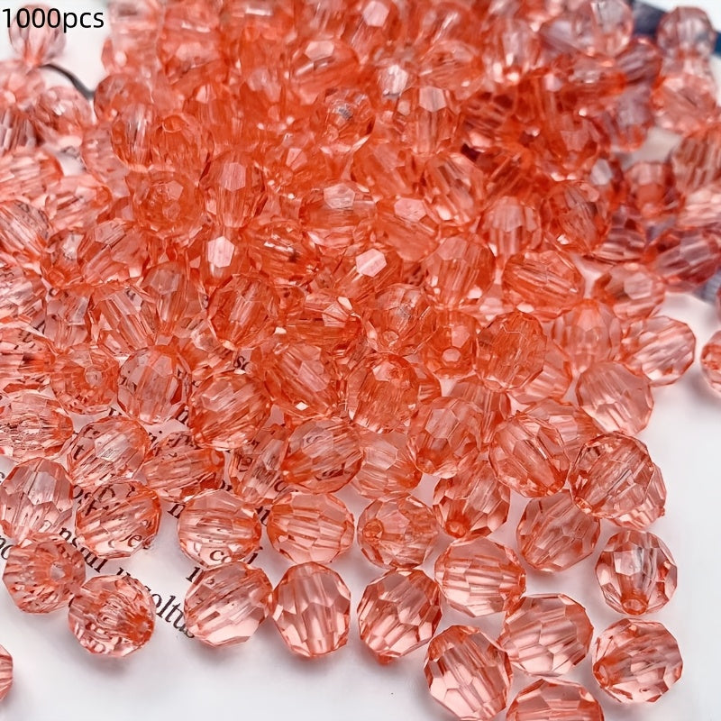 1000 piezas de cuentas de esquina de acrílico transparente de 6mm para bricolaje, joyería y decoración del hogar