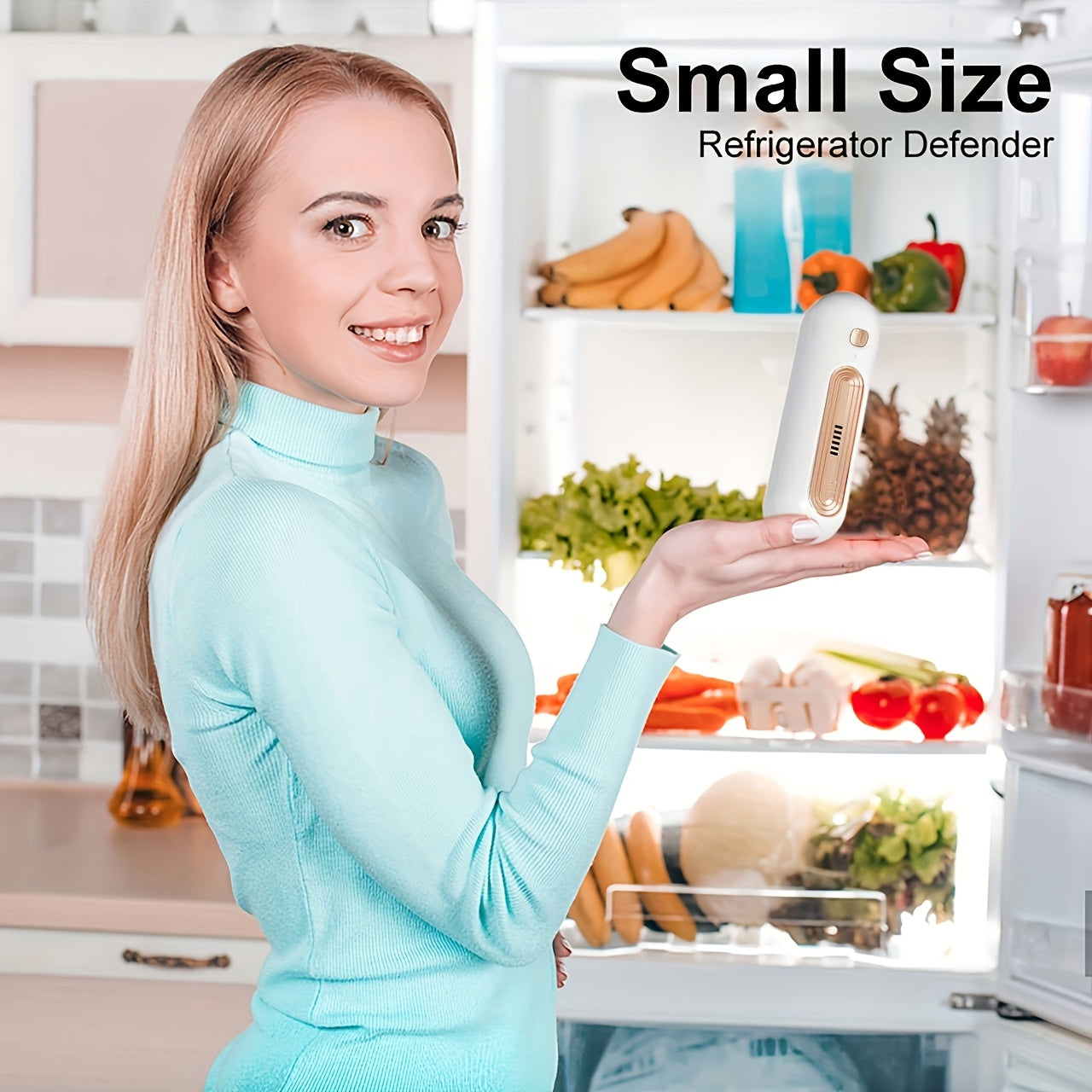 Portable Deodorizer Air Purifier for Refrigerator Closet Pet Areas USB Rechargeable 1200mAh