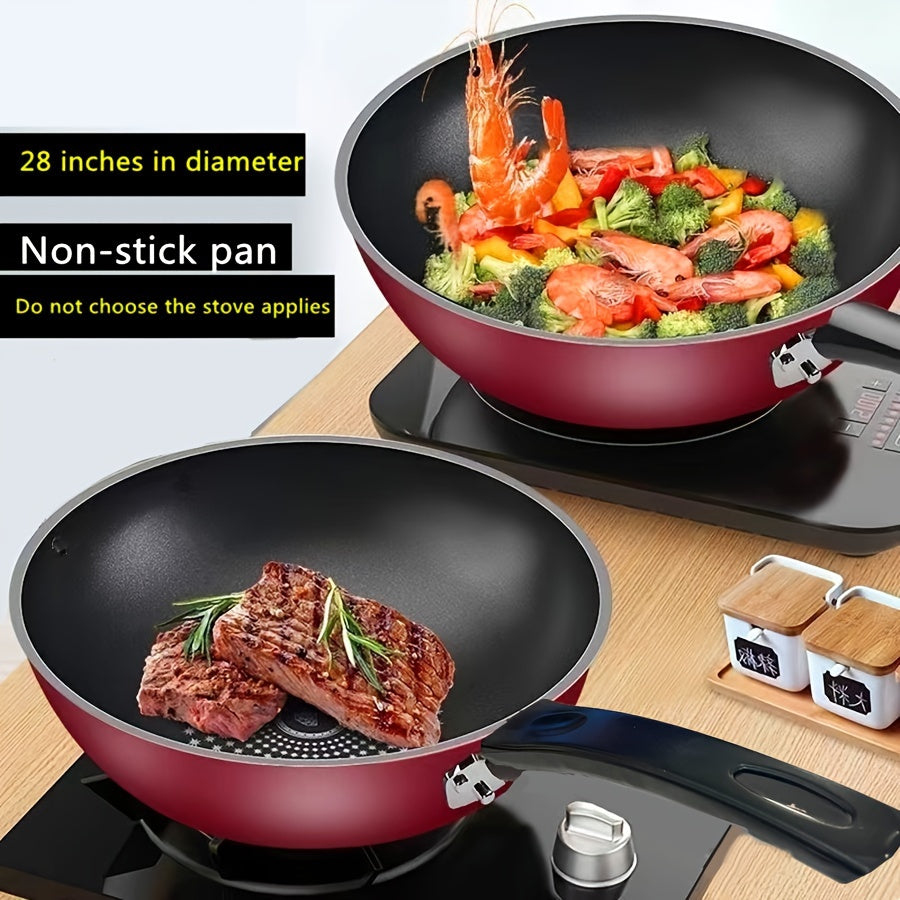 28-Inch Cast Iron Frying Pan Non-Stick Smokeless Stovetop Cookware for Induction and Gas Stoves