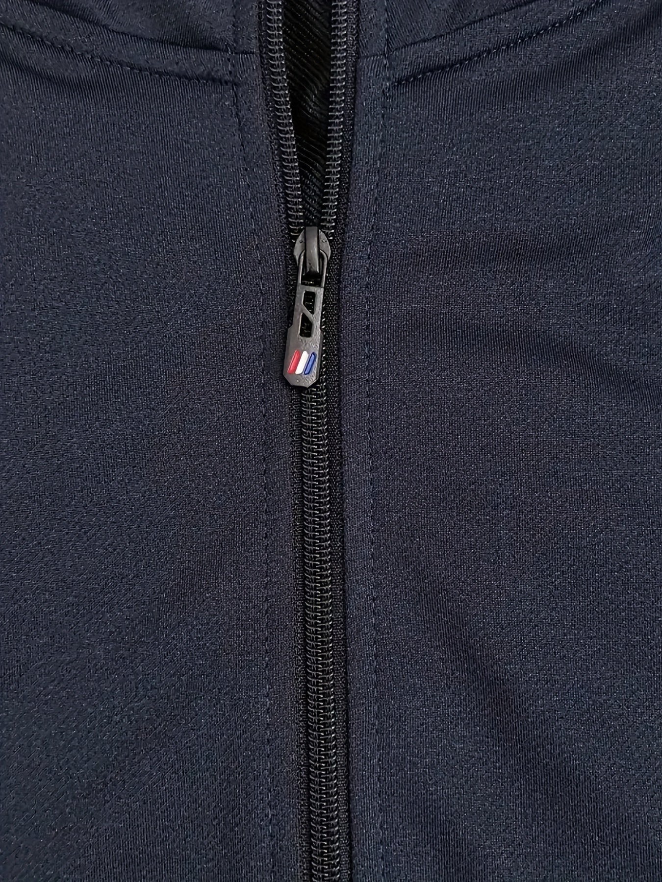 Chándal deportivo de poliéster de color sólido para hombre con chaqueta con cremallera y pantalones sueltos