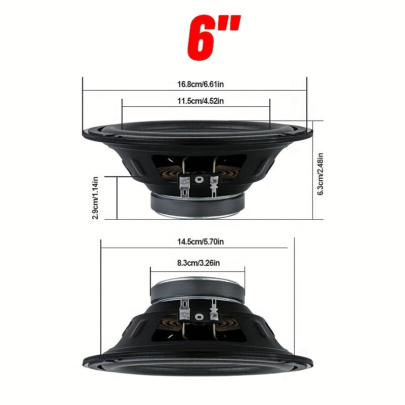 Car Speakers Pair 4-6.5 Inch 600W-1000W 4 Ohm Coaxial Bass Boost for Car Audio