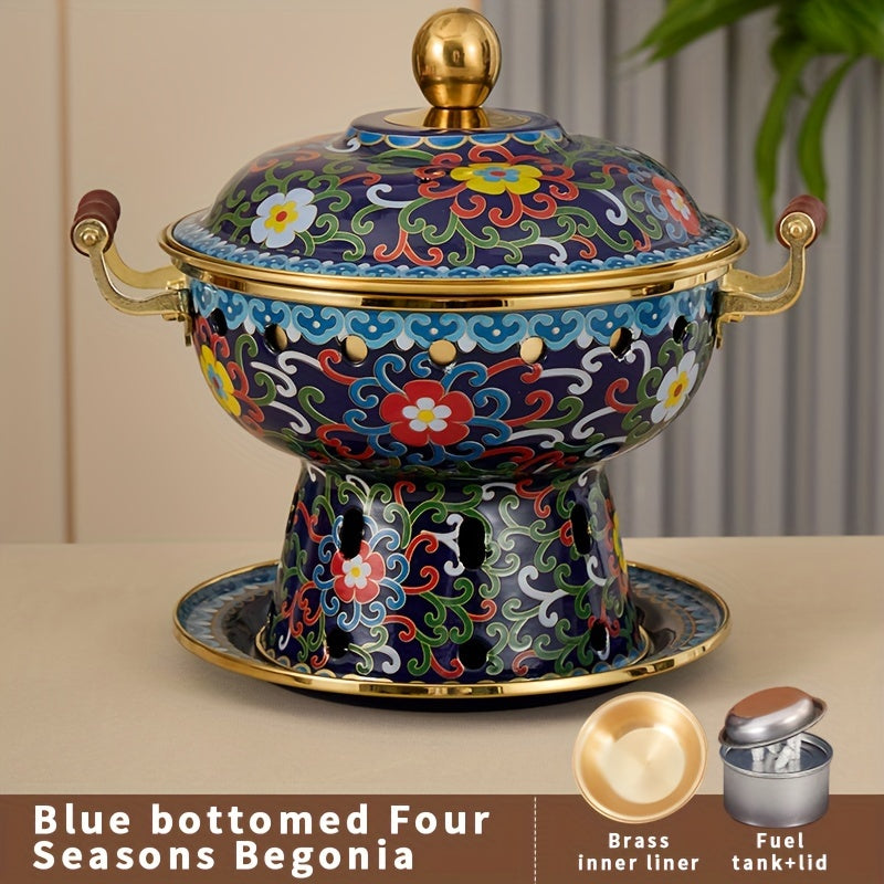 Enamel-Coated Copper Pot 1 Piece Dishwasher Safe Hot Pot Cooking Kitchen