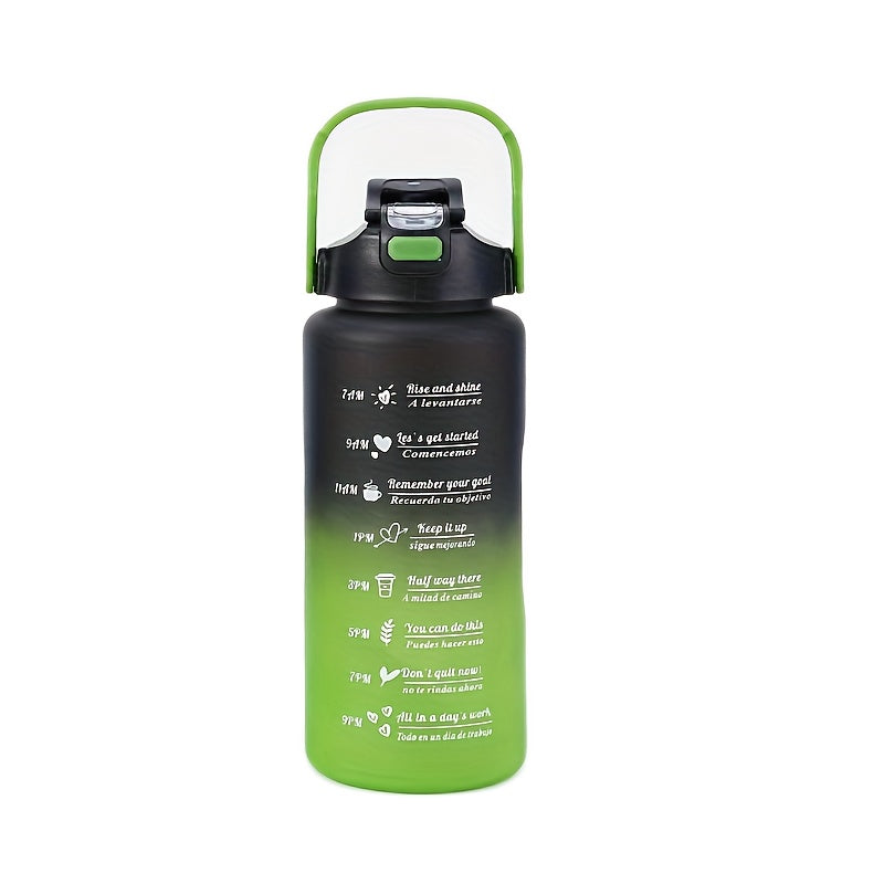 Set of 3 Motivational Water Bottles 2000ml 800ml 300ml with Straw and Sleeve