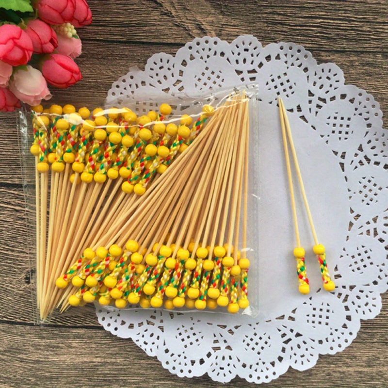 12cm Bamboo Fruit Forks for Wedding Party Decoration