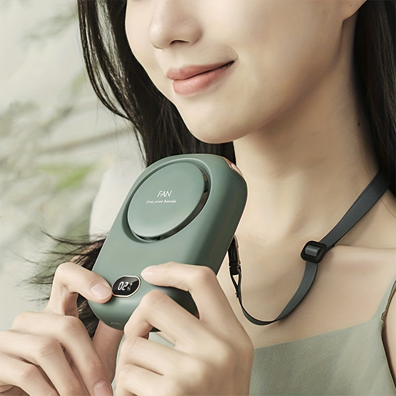 Portable USB Fan with Three-Speed Large Wind Adjustment, Waist-Hanging and Desktop Stand
