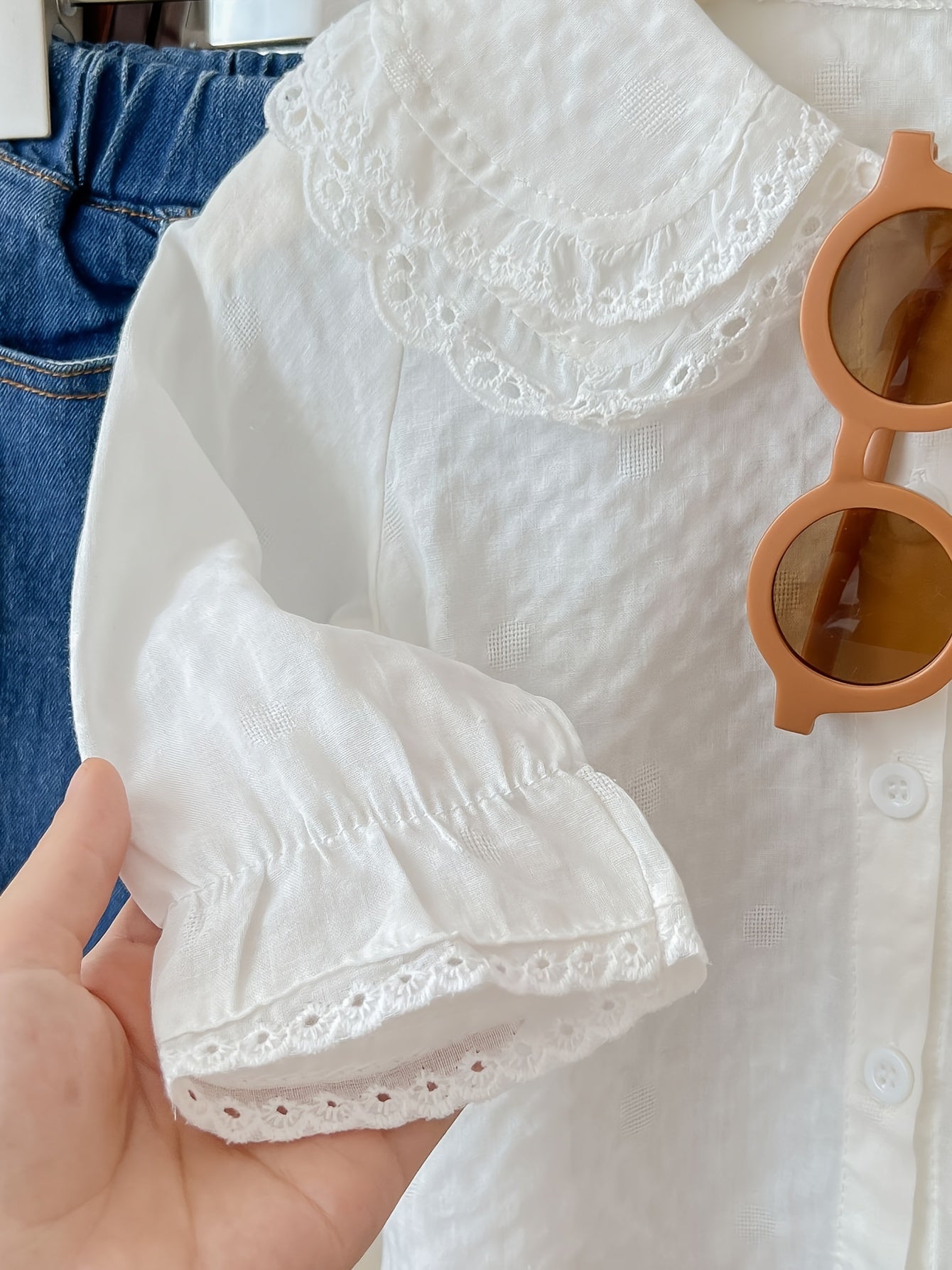 Девочки длинная рубашка с длинным рукавом для весны и осени, однотонное нарядное платье из тканого хлопка и полиэстера