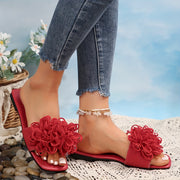 Women's Flowers Decor Slides Summer Open Toe Beach Casual Shoes