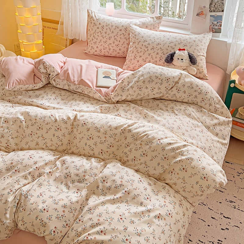 Yumshoq gullar naqshidagi yotoq to'plami, yostiq qoplari bilan birga, nafas oladigan polyesterdan tayyorlangan va zip yopilishi mavjud. Har mavsum uchun mos, yotoqxona va mehmonxonalar uchun mukammal.