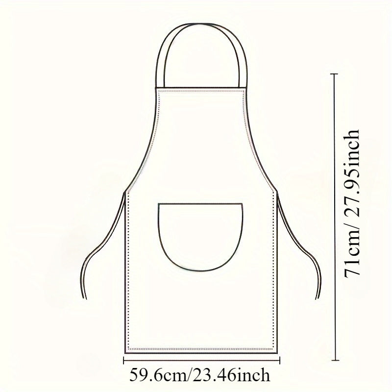 Uzoq muddatli suv o'tkazmaydigan polyester apron, qulay cho'ntaklar bilan - yog'ga chidamli, oson tozalanadigan oshpazlik apron, erkaklar va ayollar uchun - oshxona va restoran sharoitida foydalanish uchun ideal