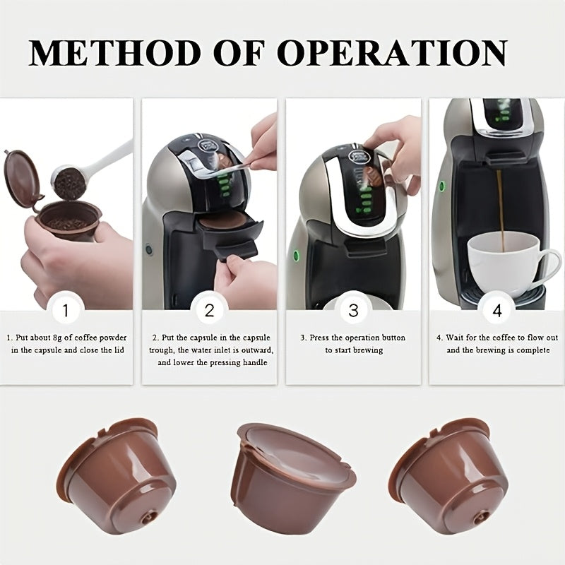 Set of 5 Reusable Coffee Capsules for Nescafe Dolce Gusto Machines Eco-Friendly Refillable Cups