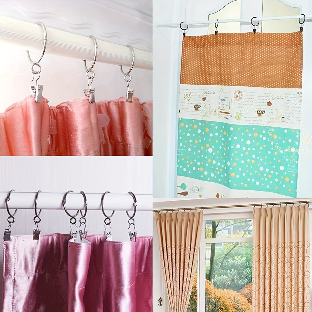 Set of 30 Metal Hook Clips for Hanging Curtains Photos Art and Home Decor