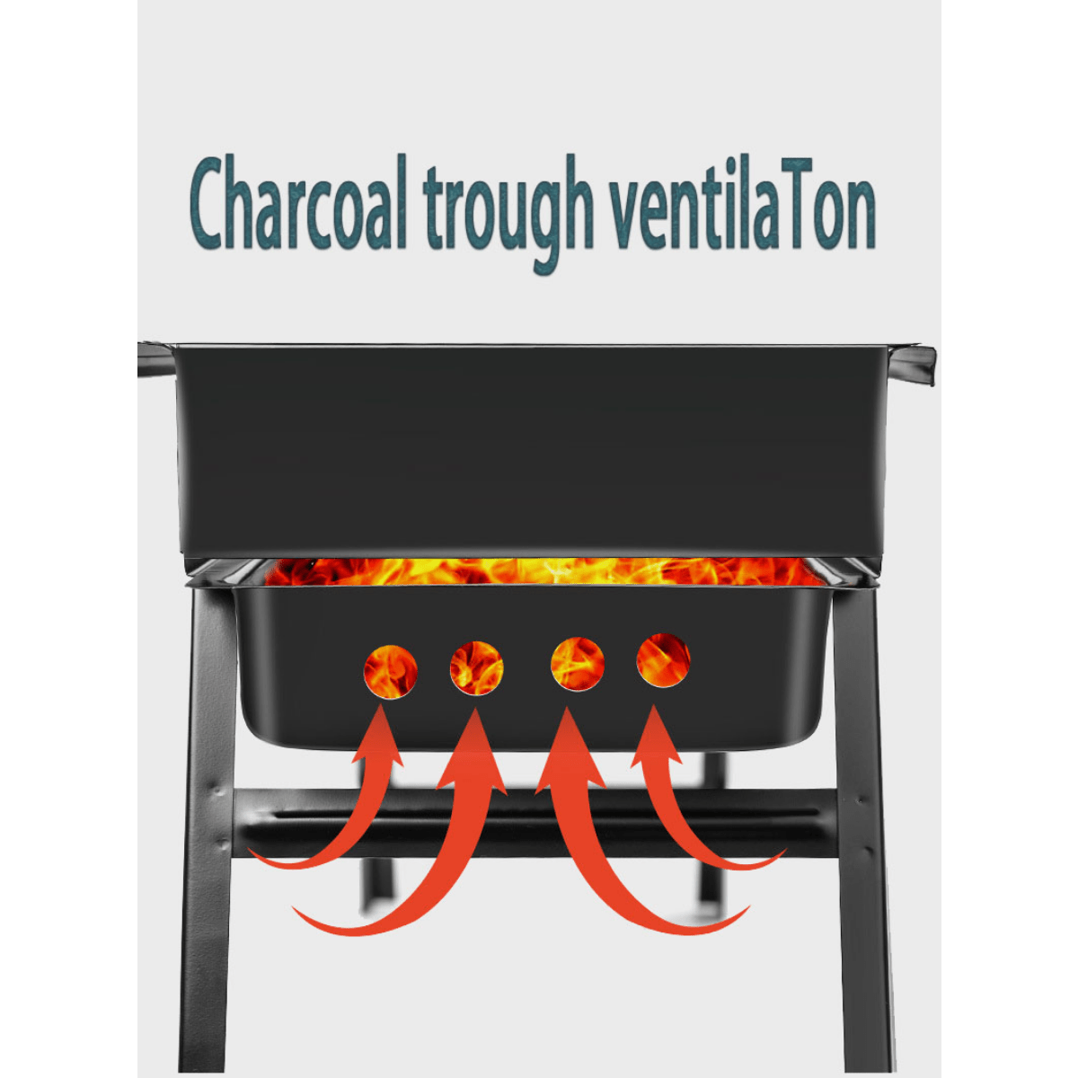 Folding Charcoal BBQ Pit with Pull-Out Design for Camping and Gatherings