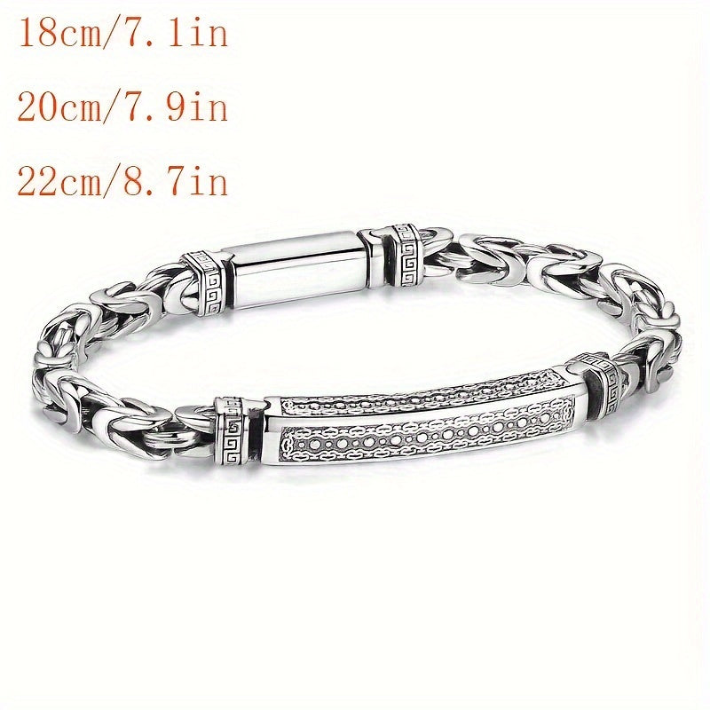 Men's Copper Bracelet with Retro Peace Sign Pattern Woven Chain Stylish Accessory