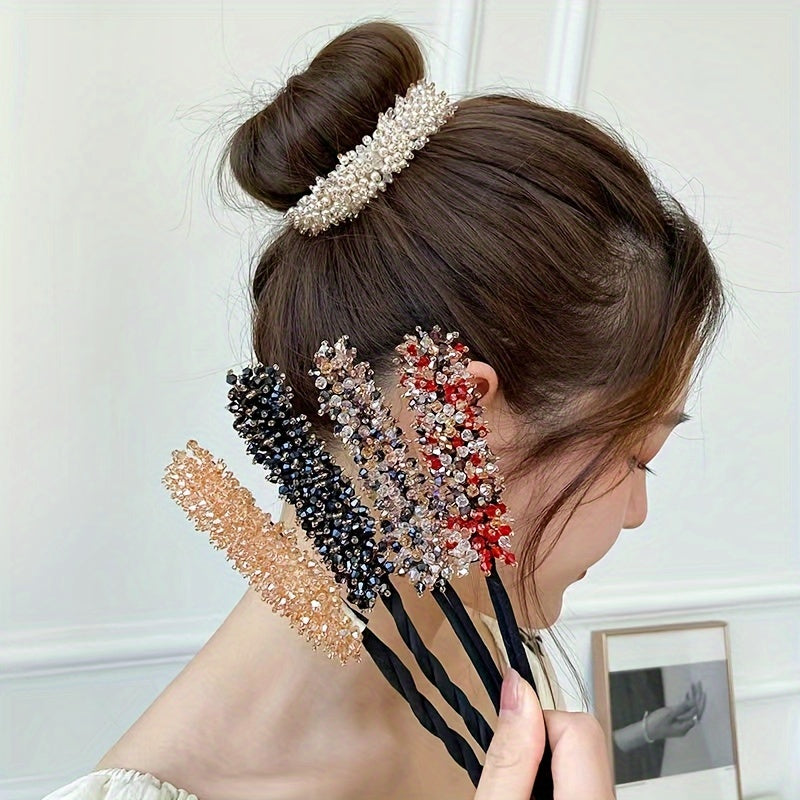 Elastic Crystal Hair Tie for Women Sparkling Rhinestone Decorative Hair Loop Stylish Hair Accessory