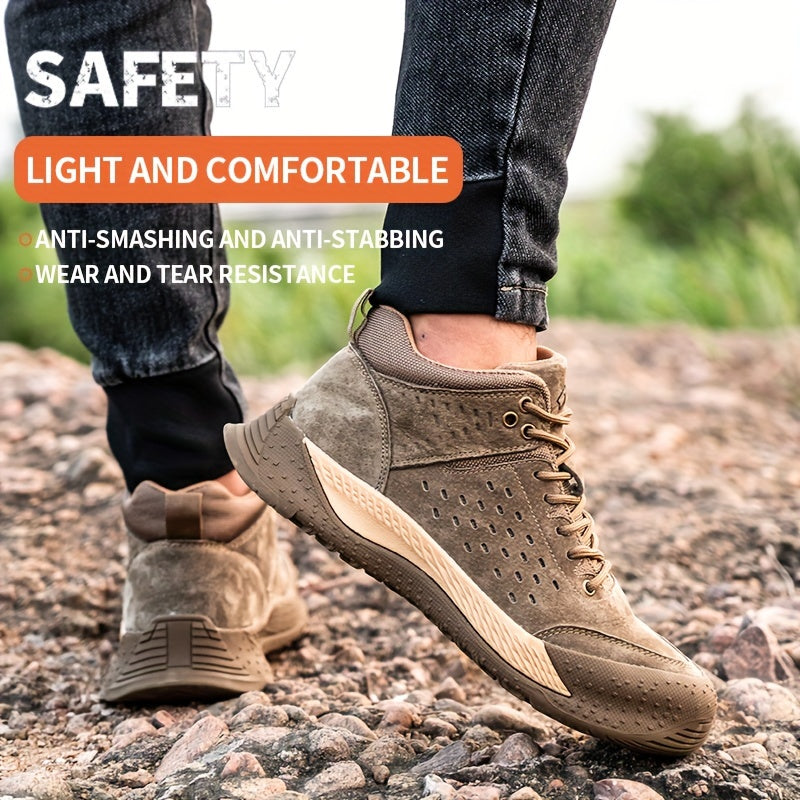 Sanoat xavfsizligi uchun teshilmas tagliklar, sirpanmas, bosilmas va teshilmas xususiyatlarga ega po'lat barmoqli ish botinkalari.