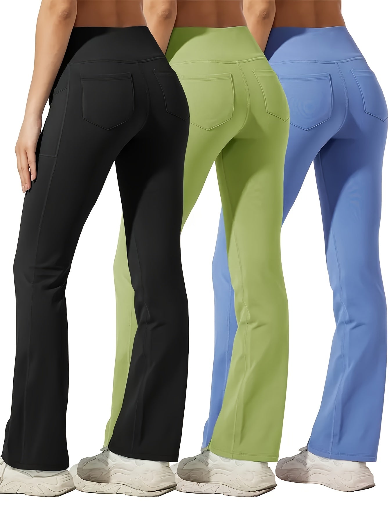 Ayollar uchun katta o'lchamdagi yoga shimlar, cho'ntaklar bilan, yuqori bel, kengaytirilgan faol kiyim