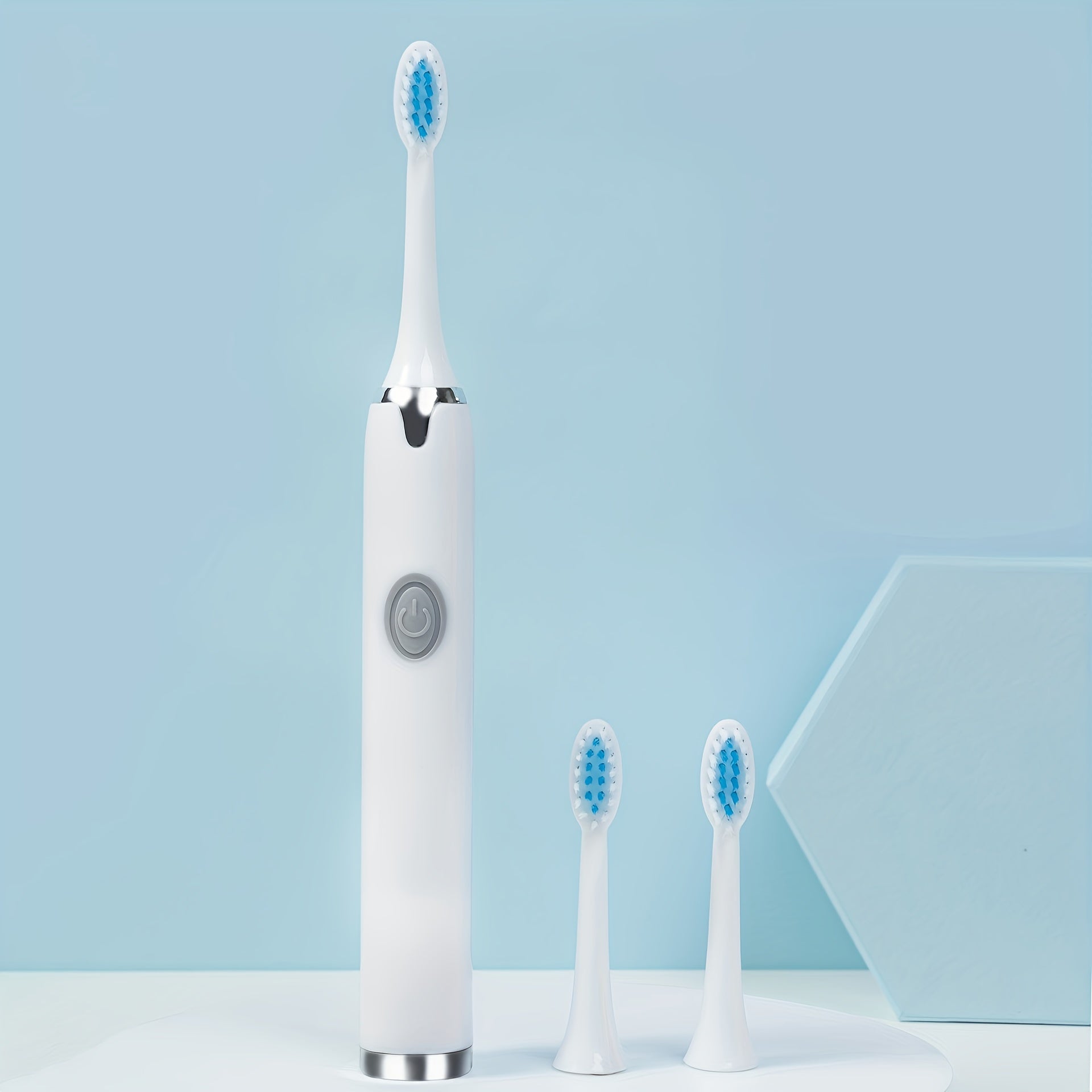 Electric Travel Toothbrush Set with 3 Brush Heads for Whitening and Portability