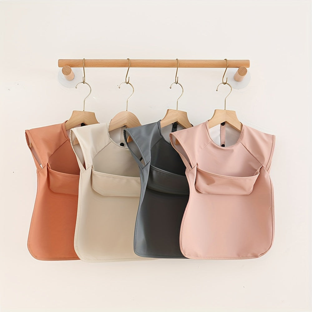 Baby Bib Waterproof Solid Color Sleeveless Feeding Bib for Infants
