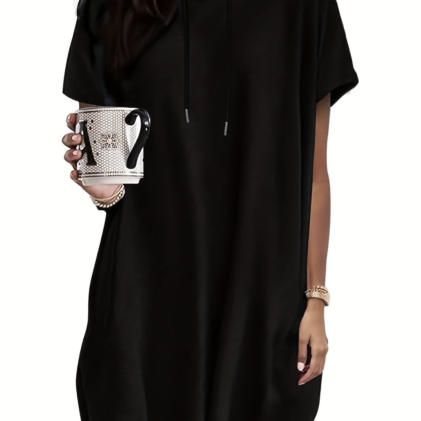 Женская футболка свободного кроя с коротким рукавом и карманами, легкий полиэстер-спандекс