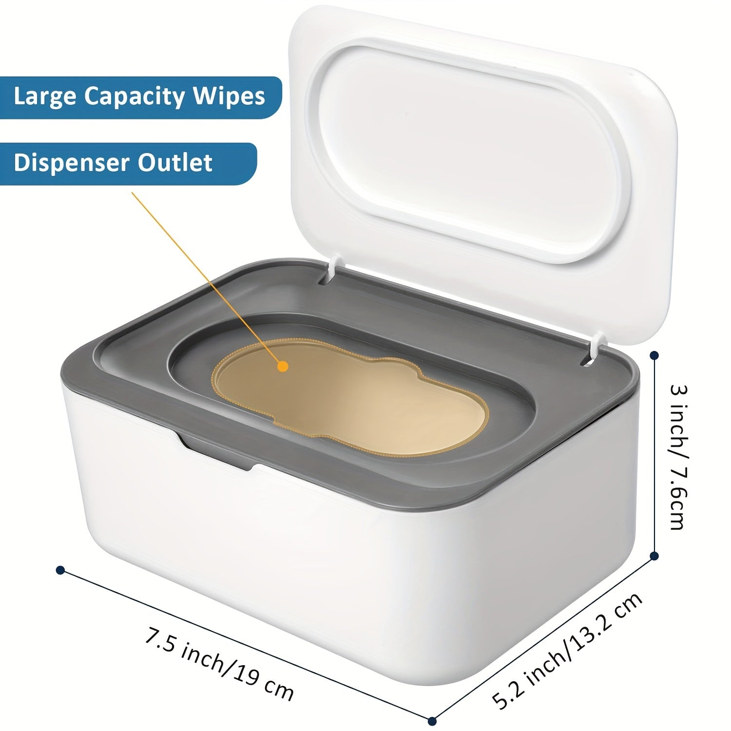Adult Wipe Dispenser Refillable Container with One-Hand Operation Non-Slip Design