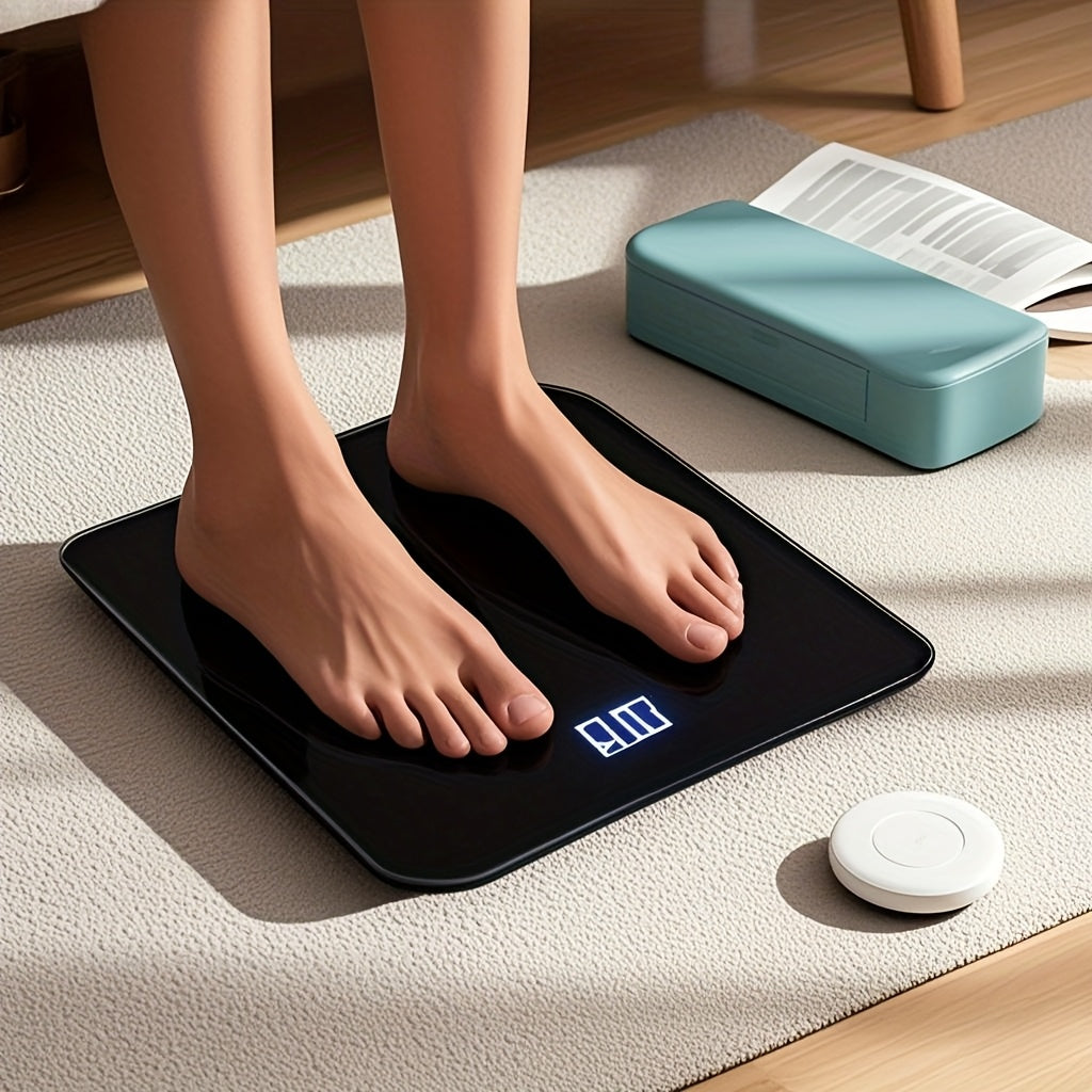 Цифровые напольные весы из закаленного стекла, работающие на батарейках, с высокой точностью, 180 кг, ЖК-дисплей