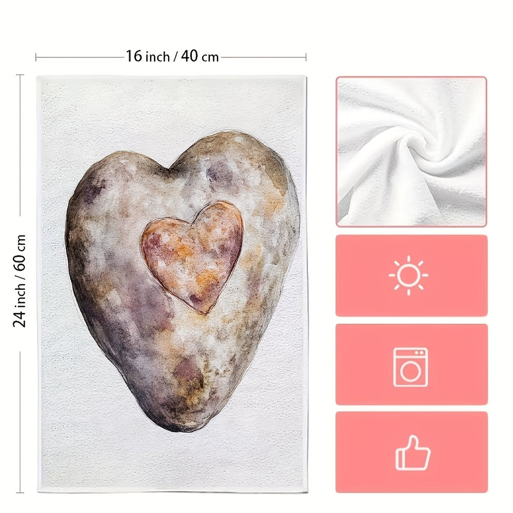 Ultra-Soft Kitchen Towels with Valentine's Potato Design, Absorbent, 40x60 cm